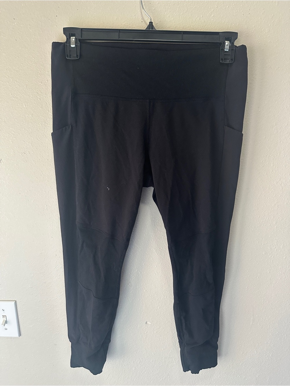 Athleta Women’s Black Ribbed High-Waist Leggings